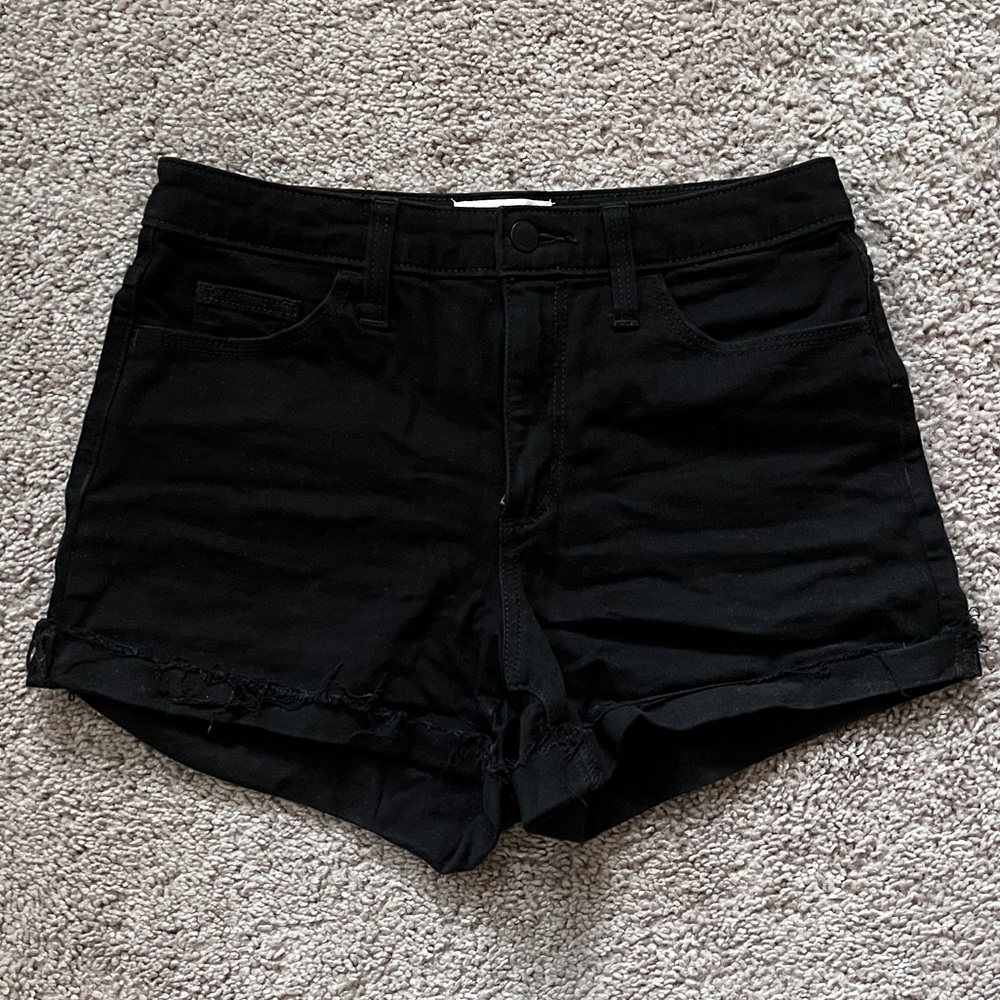 Universal Threads Women's Black High Rise Midi Shorts